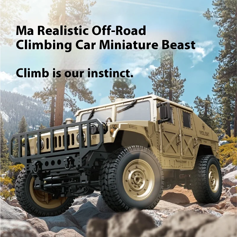 

New Full-Scale RC Humvee Four-Wheel Drive True Off-Road Climbing Remote Control Car With Machine Gun Winch High-Speed Driving