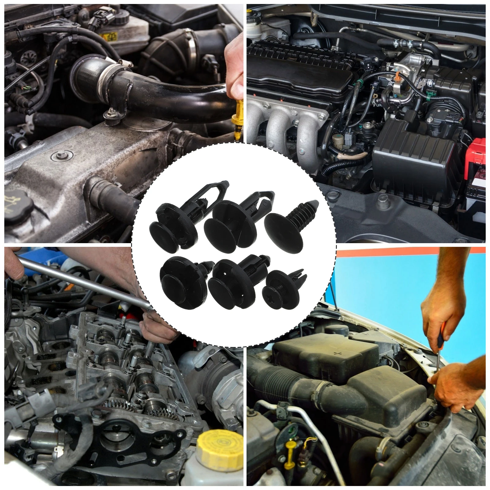 

200 Pcs Car Body Retainer Clips Nylon Fasteners for Mudguards Bumpers Side Skirts Grilles Hoods Auto Parts Door Securing Clips