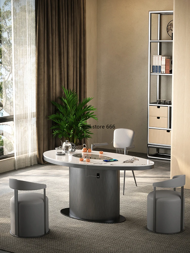 Kung Fu tea table and chair combination rock slab tea table tea table simple modern small apartment charging