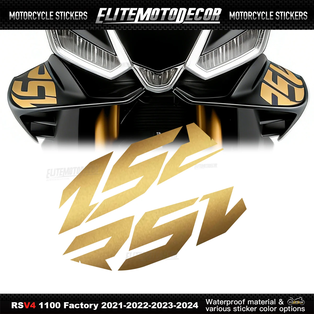

For Aprilia RSV4 1100 2021-2024 Wing Side Panel Sticker Kit Motorcycle Fairing Vinyl Decal Stickers