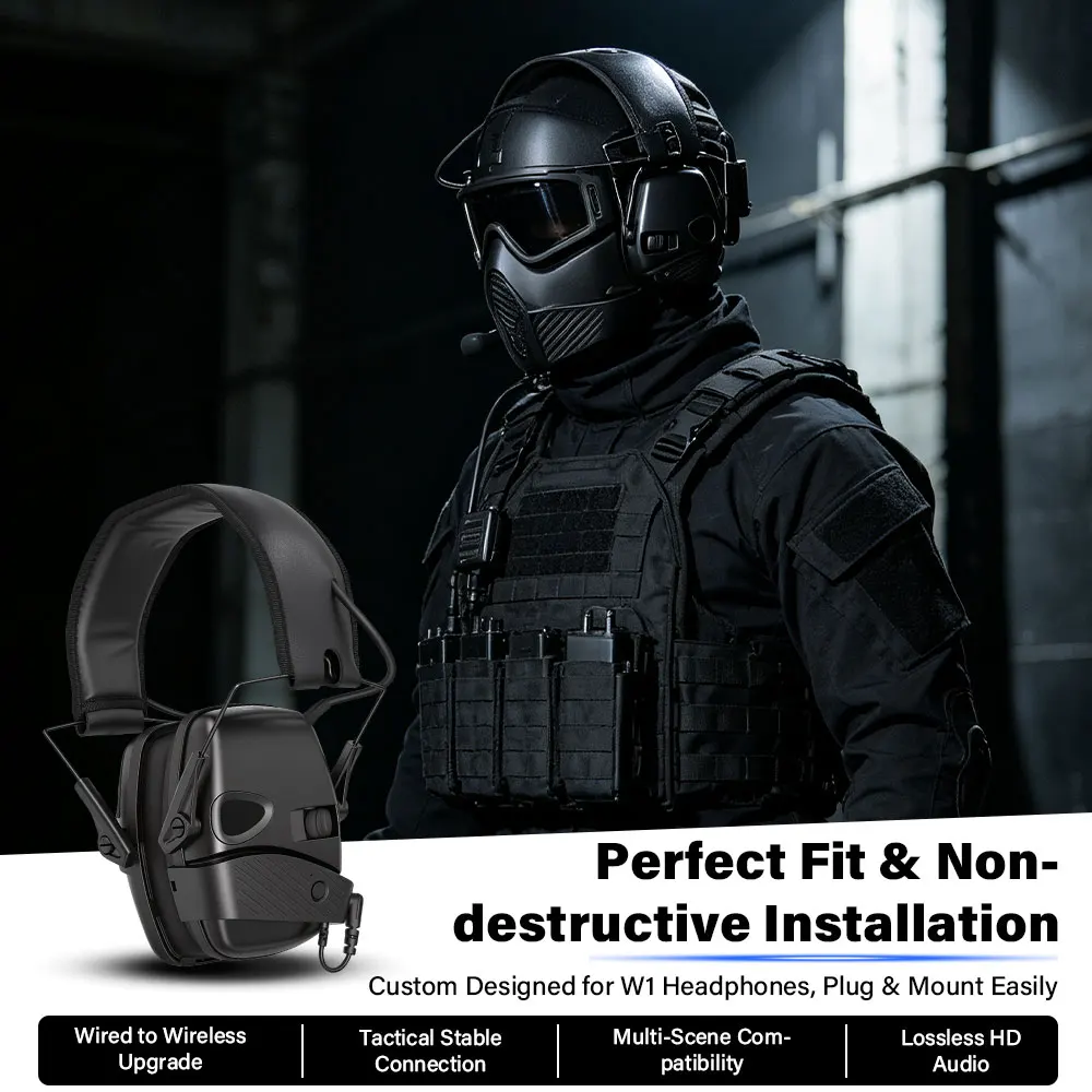 Outdoor Tactical Electronic Shooting Earmuff Bluetooth Active Anti‑noise Headset Impact Sound Amplification Hearing Protector