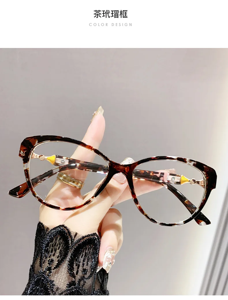 Damen Cat Eye Anti Blaues Licht Presbyopie Brille Neue Mode Ultra Licht Lesebrille Dioptrien 0 + 1,0 + 1,5 + 2,0 + 2,5 + 3,0 + 3,5 + 4,0 – Detail 13