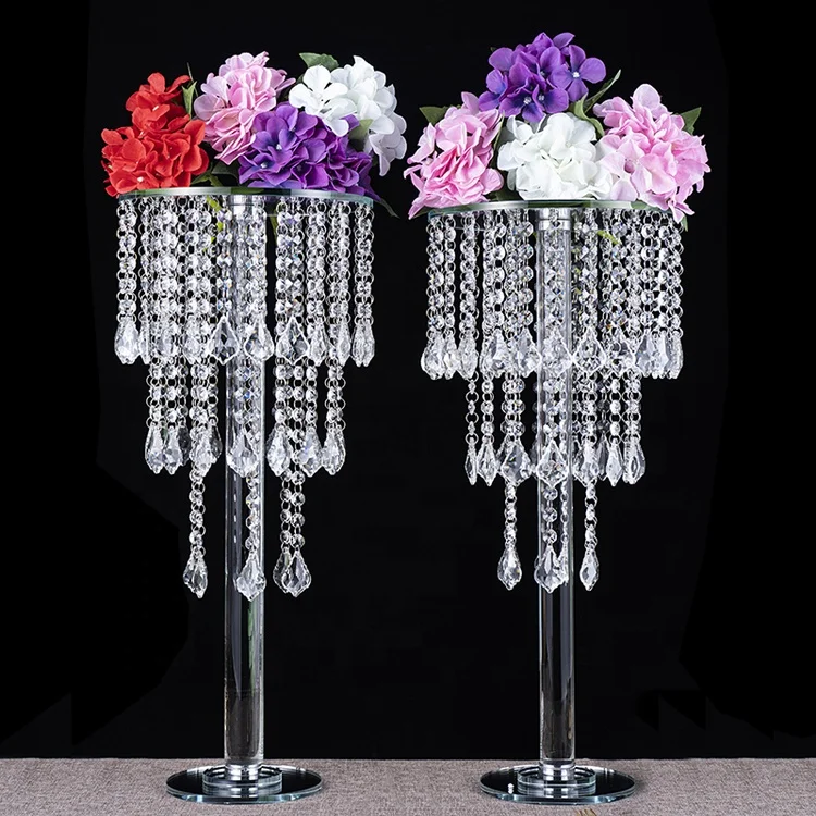 Outdoor Garden Wedding Centerpiece Hanging Crystal Mirror Cake Stand & Flower Stand