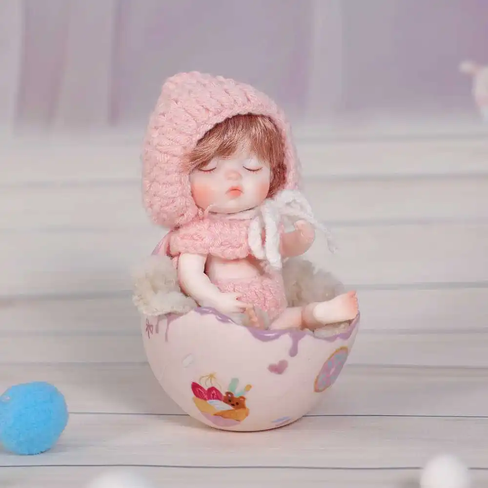 5 inch 12.5cm New Eggshell Series Ceramic Doll All-porcelain Cute Doll Girl Collection Toy Ornament Gift