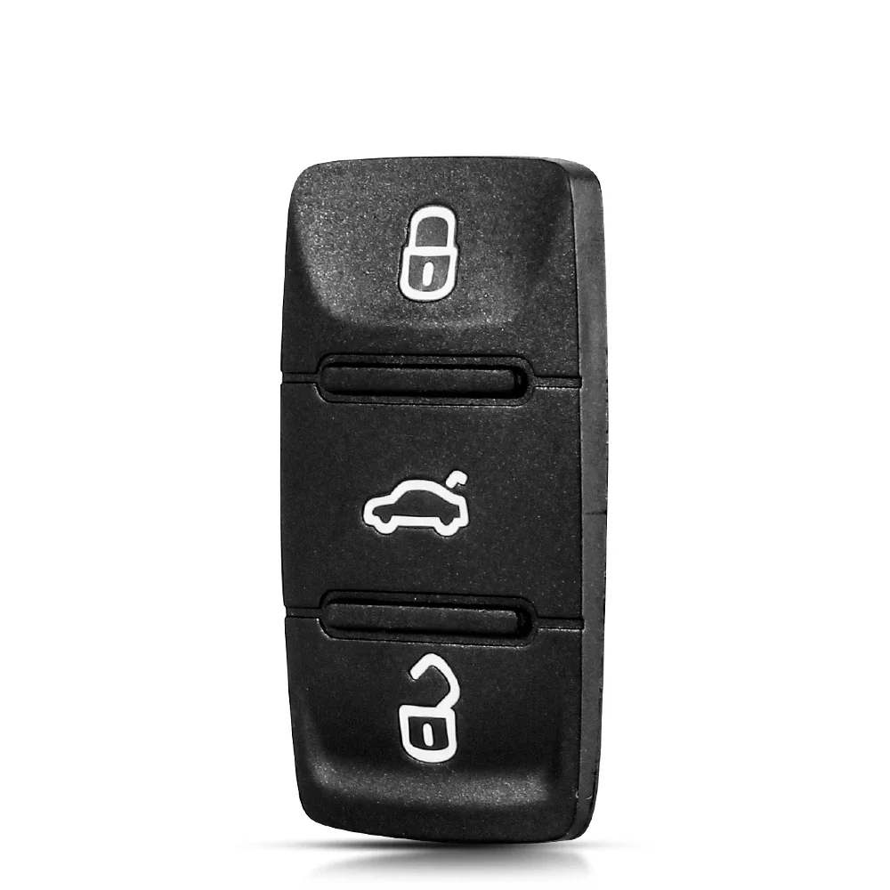 KEYYOU 3 Button Remote Key Rubber Pad Fob Case For VW Beetle Eos Golf 6 Jetta Tiguan Seat Skoda Fabia Flip Car Key Buttons Pad