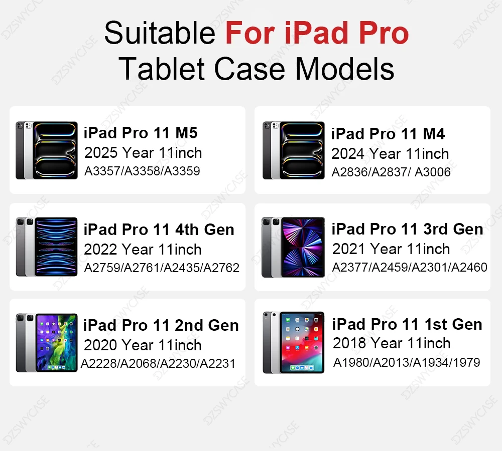 Hülle für iPad 10. Generation 10.9 A16, 11. Generation, Air 11 M2 3 4 Air 10.9, Pro 11 M5, 9./8./7. Generation 10.2, 5./6. Generation 9.7, Mini 6/7 mit Y-förmigem Ständer – Detail 5