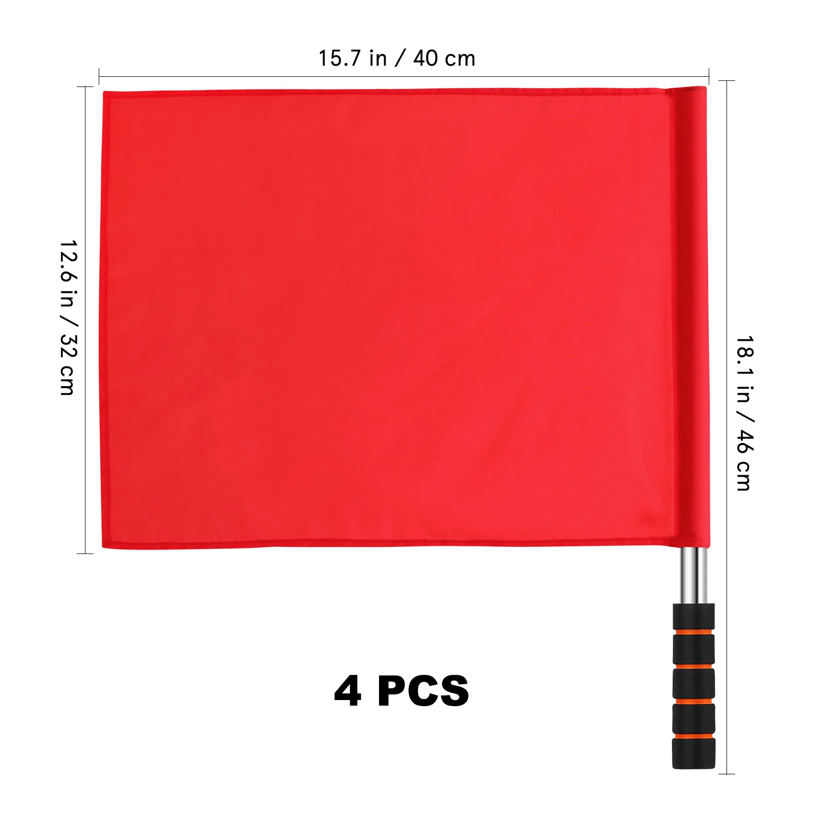 4 Pcs Soccer Referee Flags Volleyball Line Judge Waving for Racing Conducting Hand Signal Challenge Competition