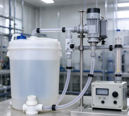 Integrated Dosing Device with Metering Pump Hose And Back Pressure Valve Anti-Liquid Backflow Inner 4 Outer 6 for Precision Dosi