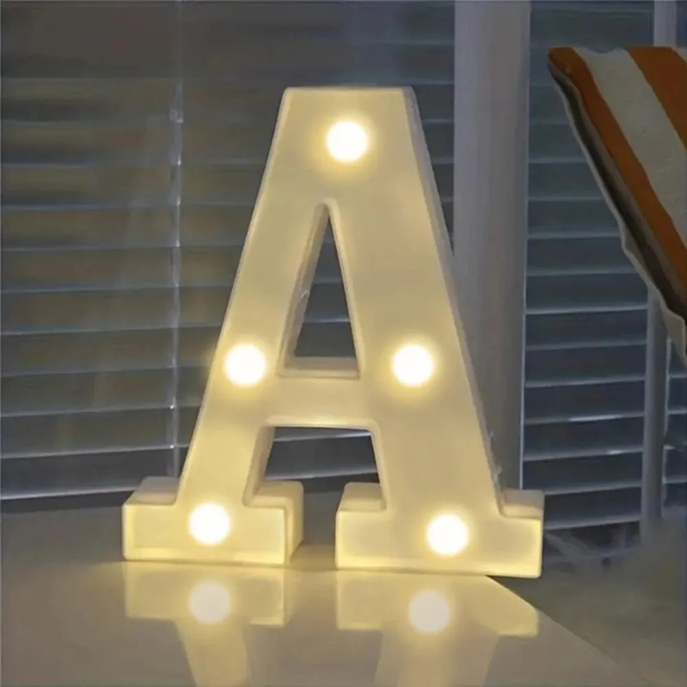 LED Luminous Alphabet Letter Night Lights, Number Lamp, Home Light, Casamento, Aniversário, Decoração de Natal, 16cm