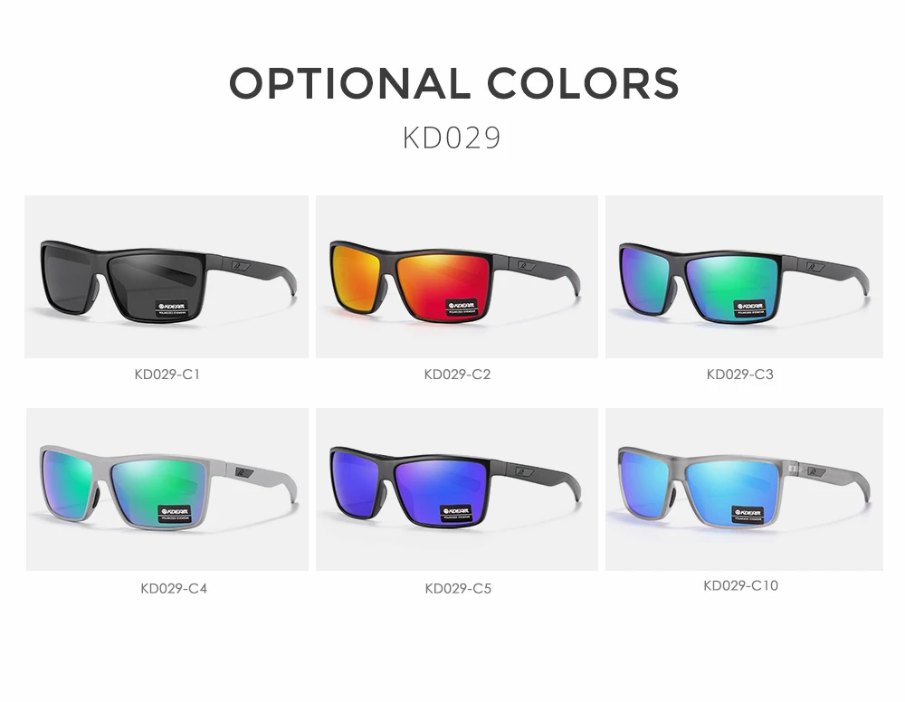KDEAM Scratch Widerstand Sonnenbrille Männer Polarisierte 100% UV Schutz Sonnenbrille Integral Frühling Scharniere Und Gebogene Tempel KD029 – Detail 9