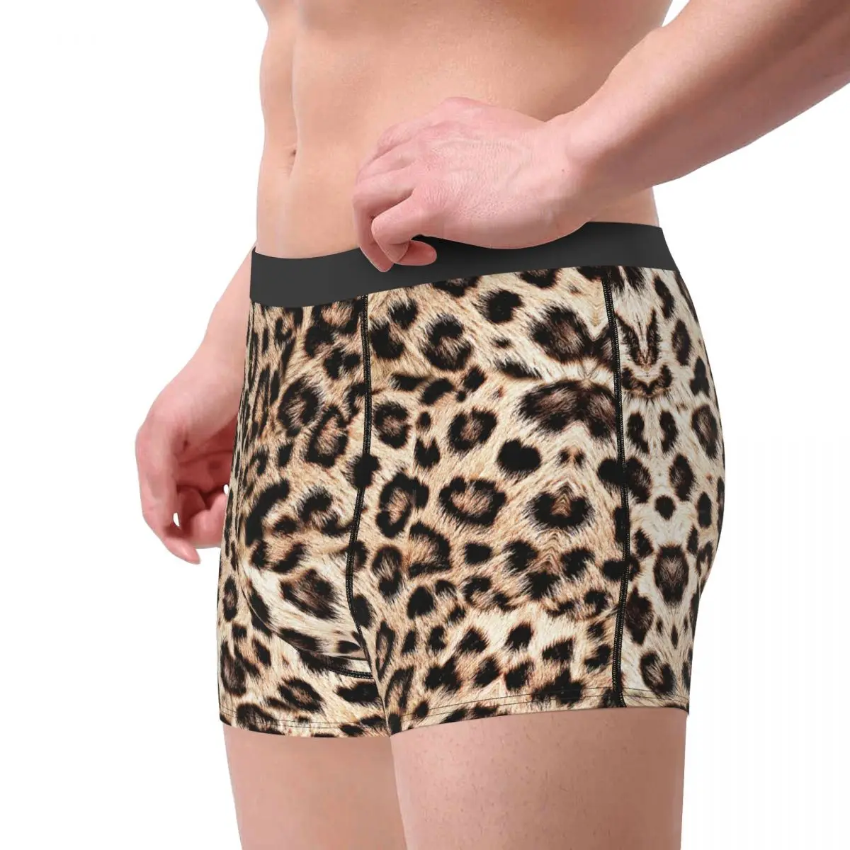 Custom Sexy Leopard Pattern Boxer Shorts For Men 3D Printed Male Animal Skin Underwear Panties Briefs Stretch Underpants