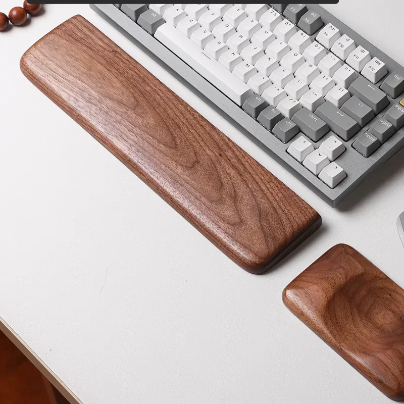 Solid Wood Keyboard Palm Pad Custom Mechanical Keyboard Ergonomic Wrist Rest Pad 87/98/104/108 Key Suitable for Multiple Sizes