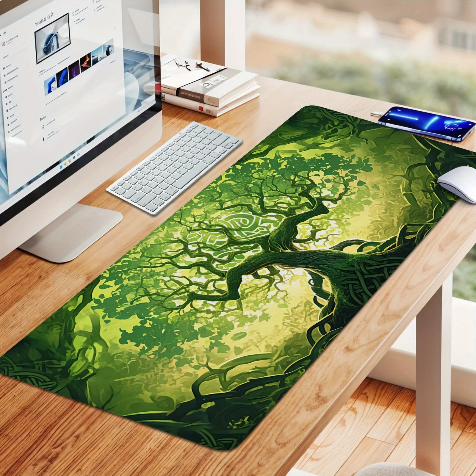 

Green Magic Tree Mouse Pad large Desk Mat gaming mats rubber anti-slip Durable pc accessories keypad Extended mouse pads rug
