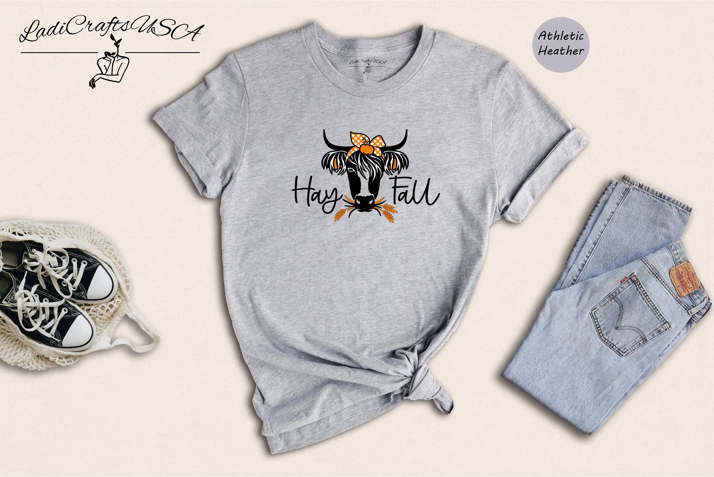 Hay Fall T Shirt Cute Thanksgiving Season Clothing Cow Autumn