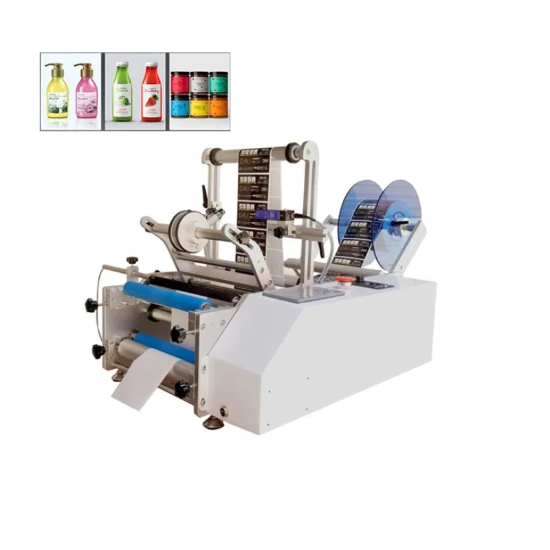 Round Bottle Semi Automatic Labeling Machine Adhesive Sticker Label Applicator For Small Glass And Plastic Vials