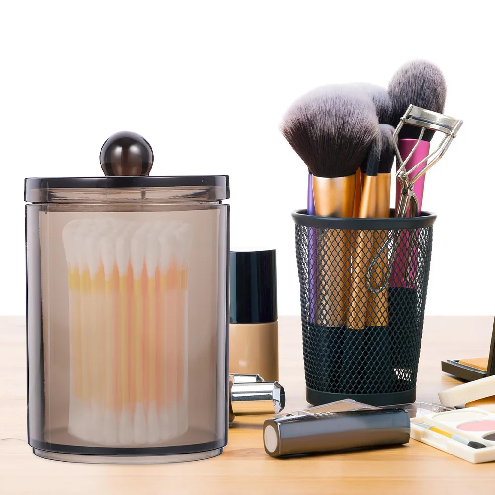 

Cotton Swab Storage Box 2Pcs Cotton Dispenser Holder Round Bud Organizer with Lids Lattice Pad Exfoliating Rounds