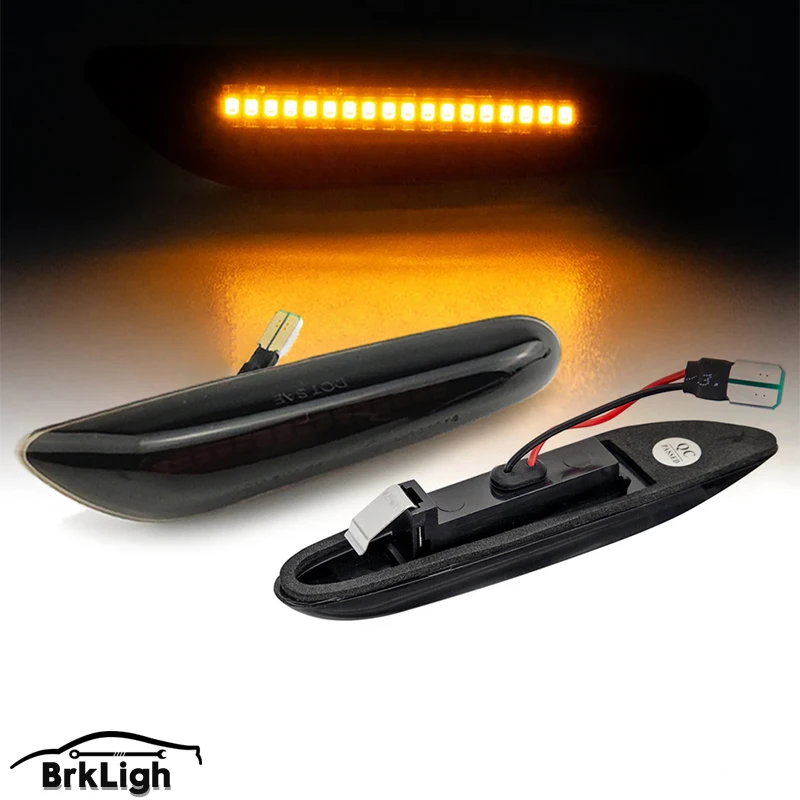 

2x Smoked Amber LED Side Marker Light Turn Signal Lamp For BMW 1/3/5 Series E90 E91 E92 E93 E60 E61 E46 E82 E93 E87 E88 X1 X3