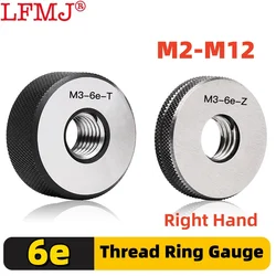 1SET(1*GO+1*NOGO) 6e M2-M12  Standard Metric Fine Tooth Thread Ring Gauge  Measure Tool M2M3M4M5M6M8M12