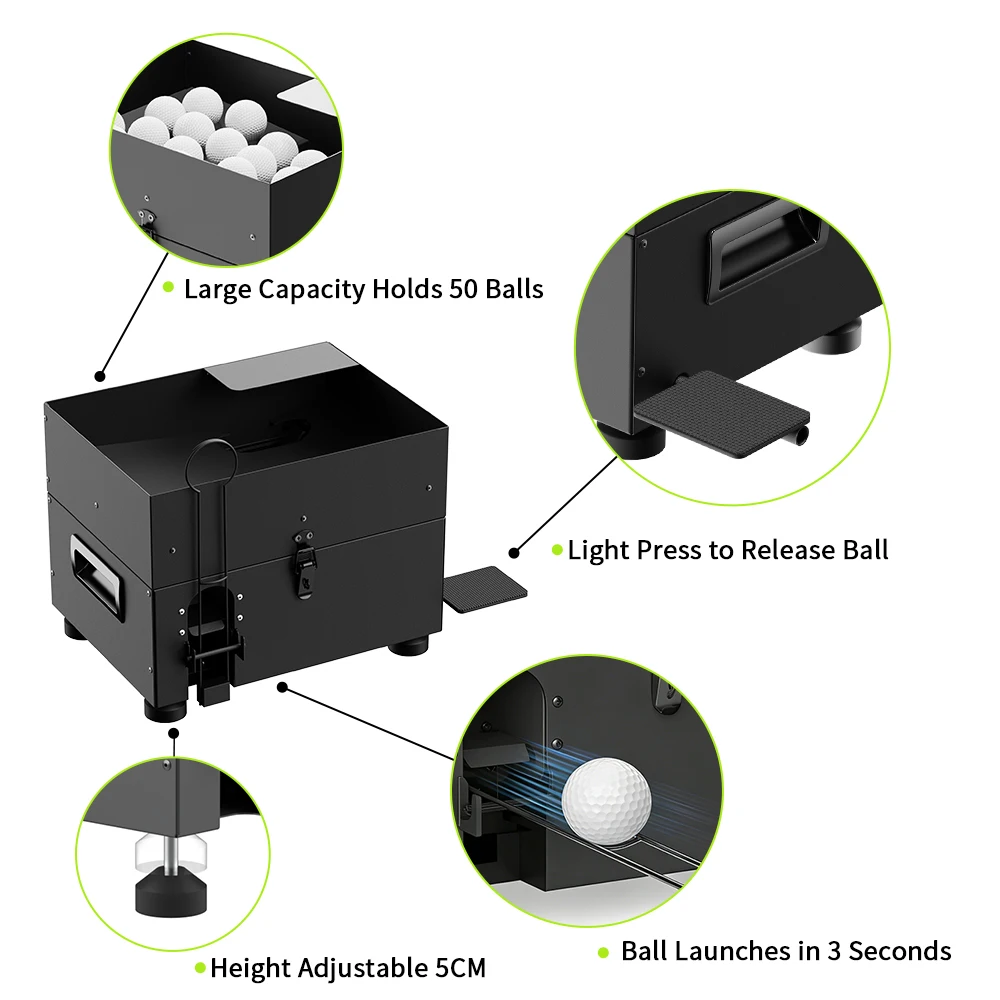 Commercial Portable Durable Customizable Golf Ball Dispenser Metal Automatic Feeder OEM ODM Driving Range Equipment