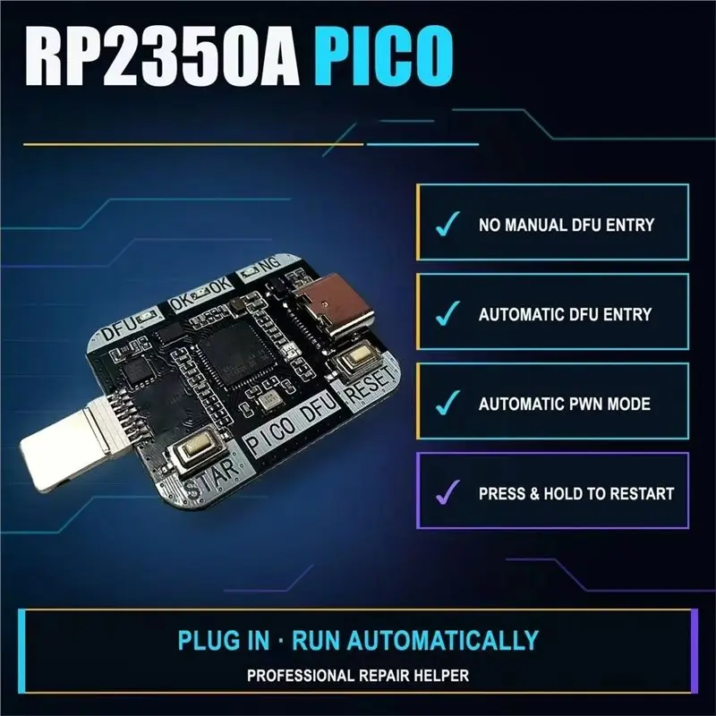 For RP2350A PIC0 Engineering Box Support One Click DFU Data One-Click Restart Enter Recovery Mode Moible Phone Repair