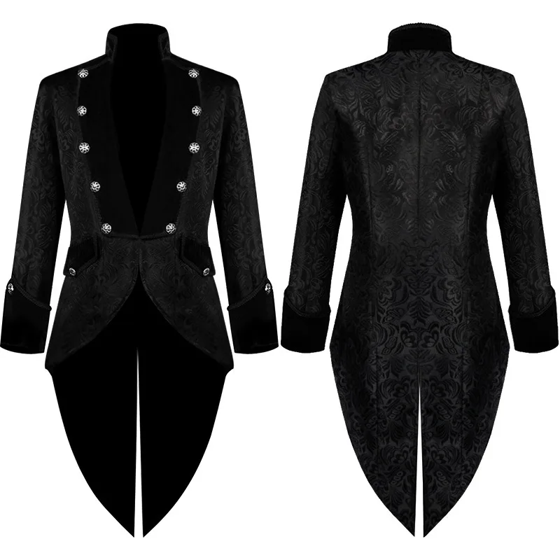 

Adult Medieval Vintage Tuxedo Men's Black Coat