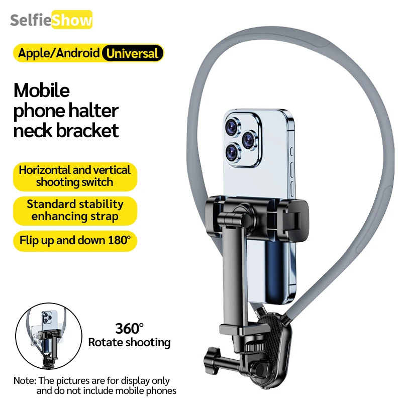 

SCS-NH001 Носимый держатель для телефона с подвесным кронштейном на шею, первая перспектива записи жизни для iPhone 16, 15, 14, подставка Samsung