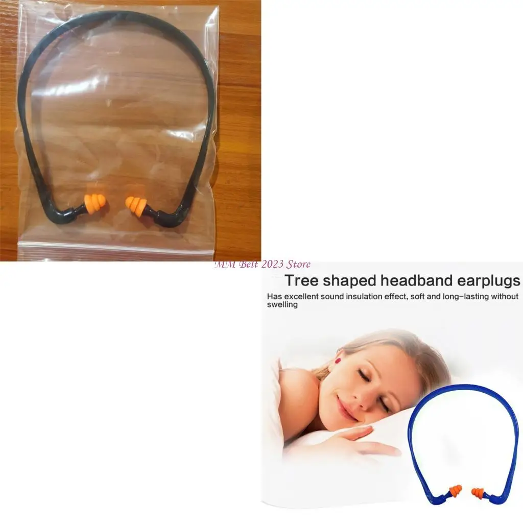 

49ME Reusable Soft Head Band Earplugs Set Noise Cancelling For Sleep Wrok Study 4PCS
