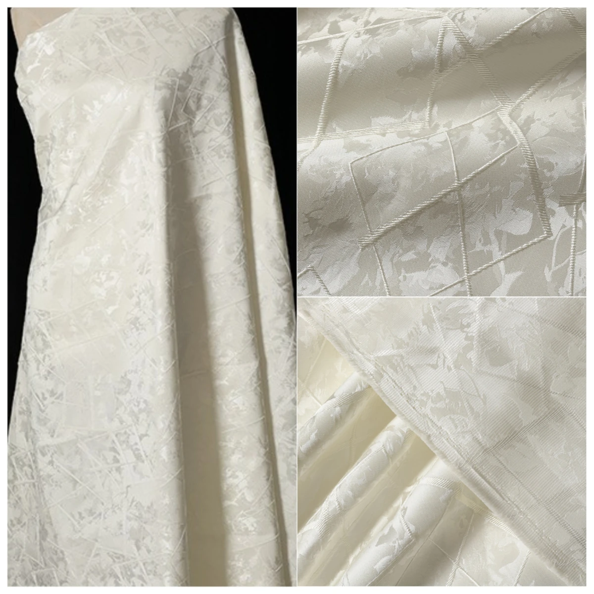 

Premium Pomén Creative Texture Jacquard - Polyester Nylon Blend with Glitter for Half-Dress Cheongsam Designer Fabric