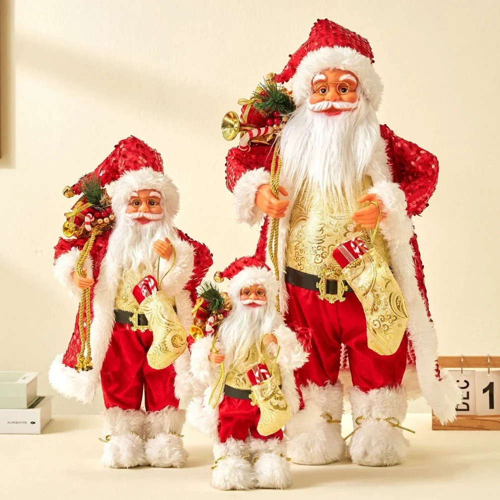 

60cm Big Santa Claus Doll Christmas Decorations New Year Home Room Decoration Kids Gift 2023 Navidad Christmas Tree Ornaments