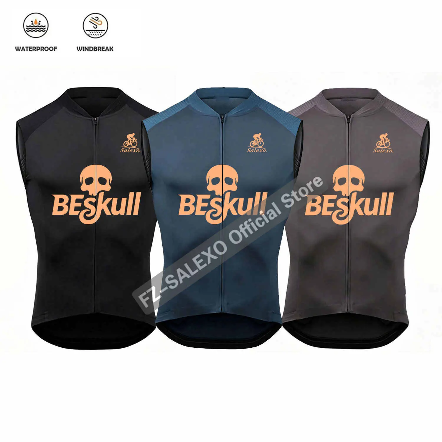 Beskull Sleeveless Cycling Vest Men's Summer Sleeveless Bike Bicycle Jersey Windproof Cycling Clothing Top Riding Windproof Vest