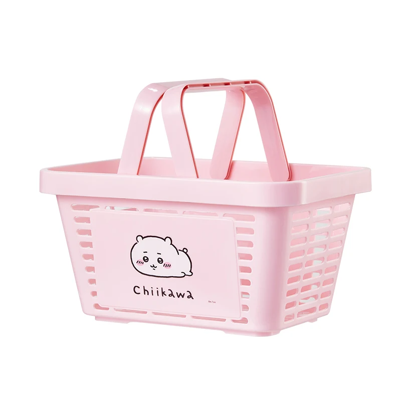 MINISO Cartoon Chiikawa Series Cute Hachiware Hand Basket Storage Artifact Usagi Convenient Large-capacity Storage Basket