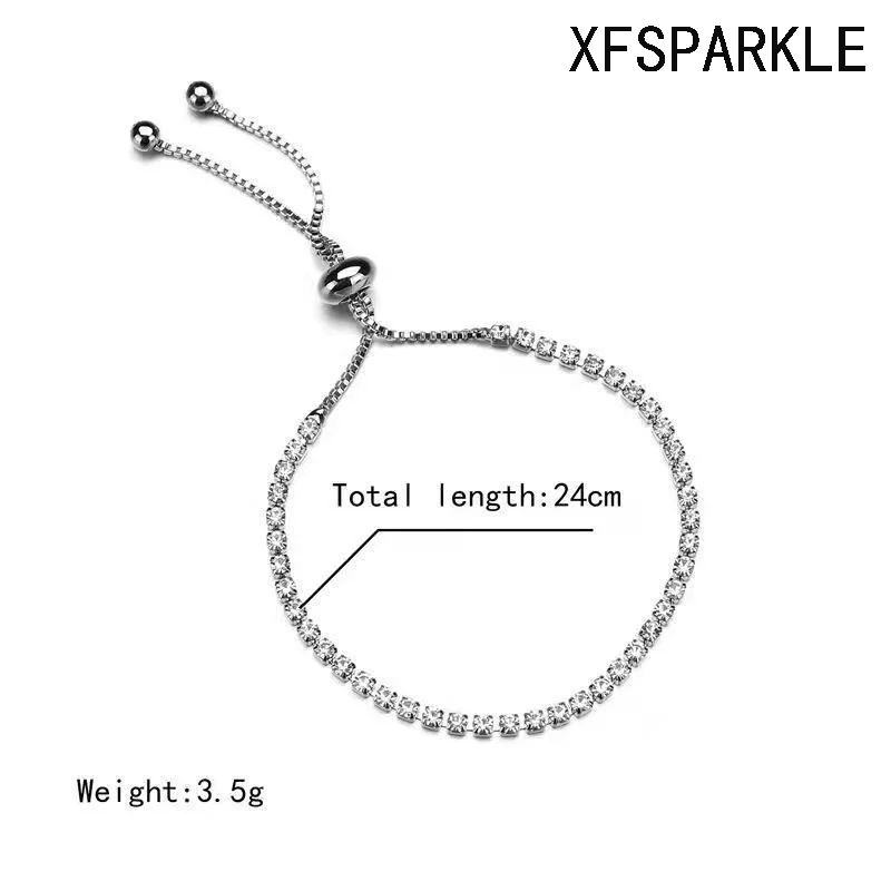 European and American simple telescopic rhinestone claw chain adjustable bracelet female