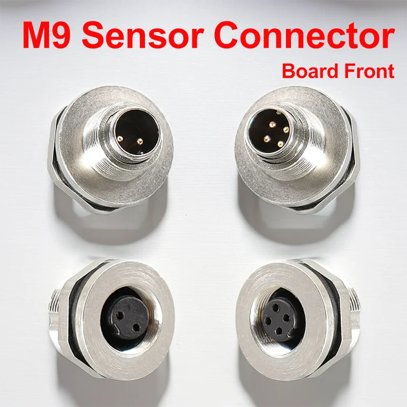 

5/10/100 Sets M9 Waterproof Metal Board Front Connector Aviation Plug Socket 2/3/4/5/6/7/8 Pins Crimping Welding Plate Front