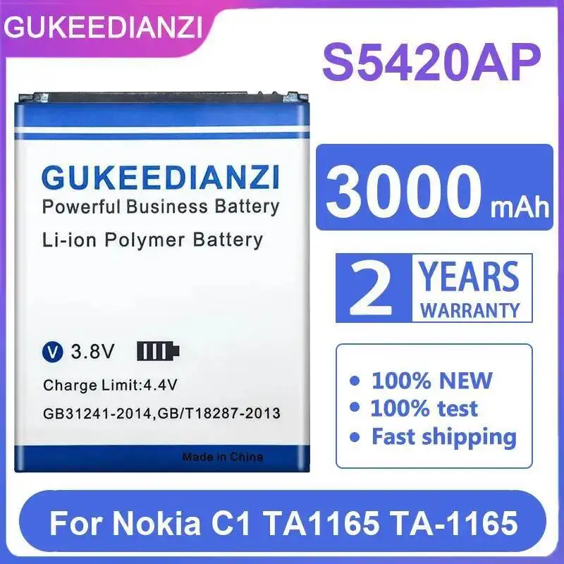 

High-Capacity For Nokia C1 TA1165 TA-1165 3000Mah S5420AP Smart Phone Battery Reliable Power Supply