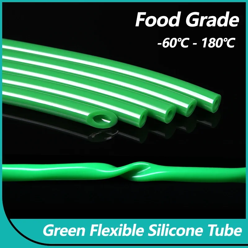 

Food Grade Green Silicone Rubber Hose ID 0.5 1 2 4 5 6 7 8 10 12 14 16 18 20 25 32mm Nontoxic Drink Pipe Flexible Silicone Tube