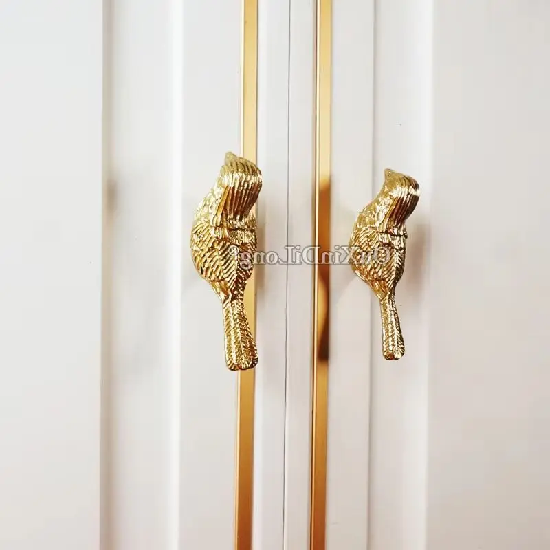 Brand New 4PCS Solid Brass Magpie Bird European Furniture Handles Drawer Pulls Cupboard Wardrobe Kitchen TV Cabinet Pulls Knobs