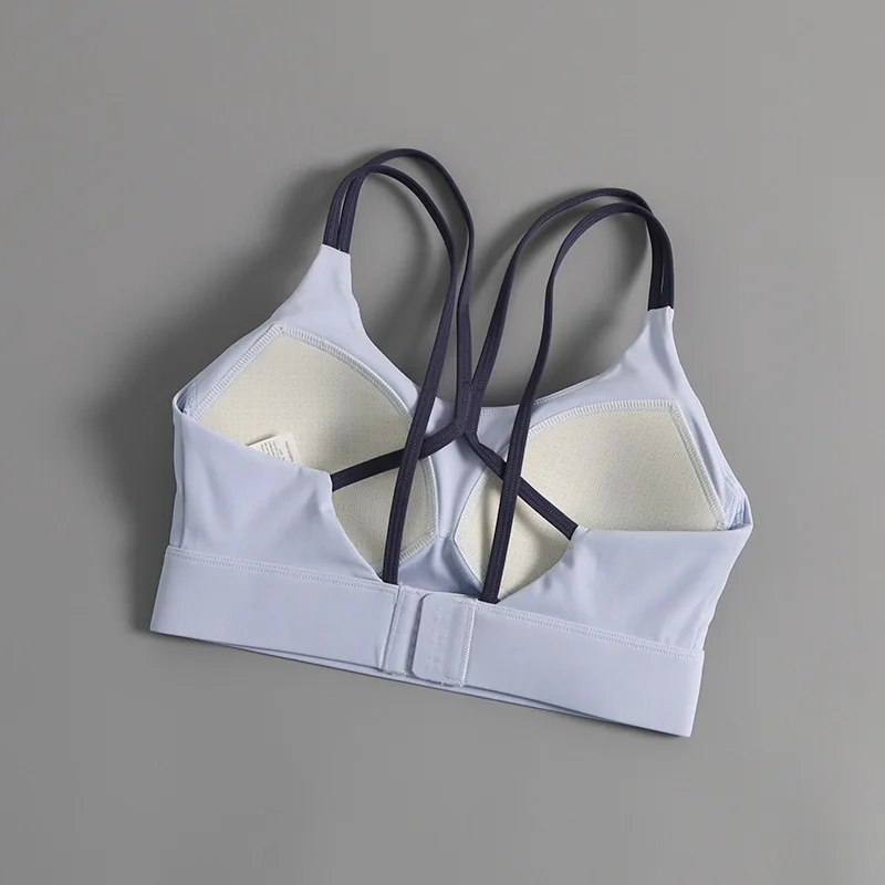 New One-piece Sports Bra for Women with Beautiful Back Shock-absorbing Gathering Running Vest Fitness Suit High-strength Yoga