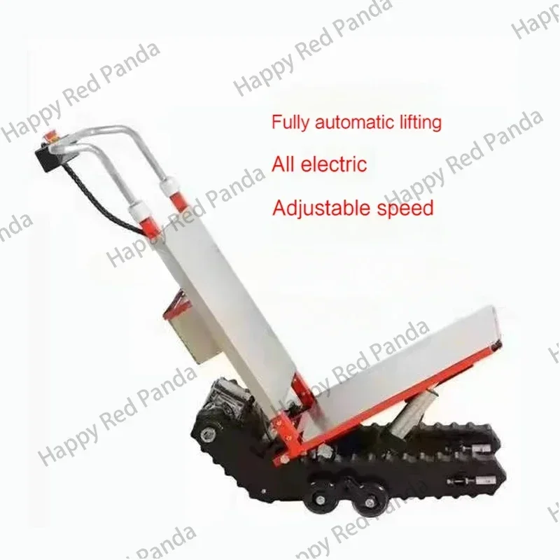 400KG Silent Electric Stair Climbing Vehicle Cargo Handling Cart Crawler-type Up and Down Stair Climber Folding Angle Adjustable