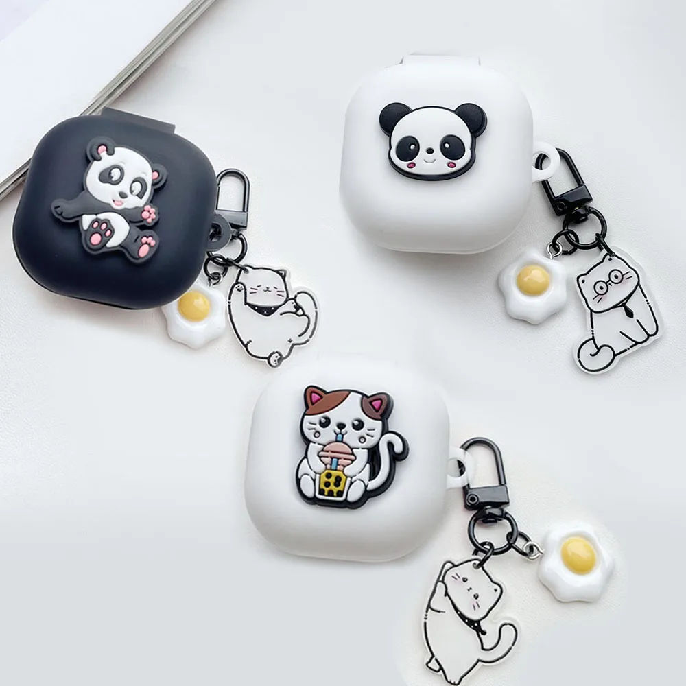 For JBL FREE II /COMPACT/QUANTUM /UA Streak/C260 /T280TWS NC2 case Cute cat Cartoon Silicone Earphone case with Keychain fundas