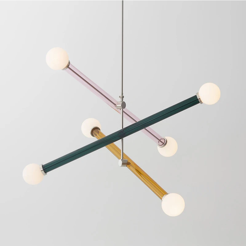 Minimal colorful chandelier Nordic creative warm children's room chandelier bedroom dining room small chandelier