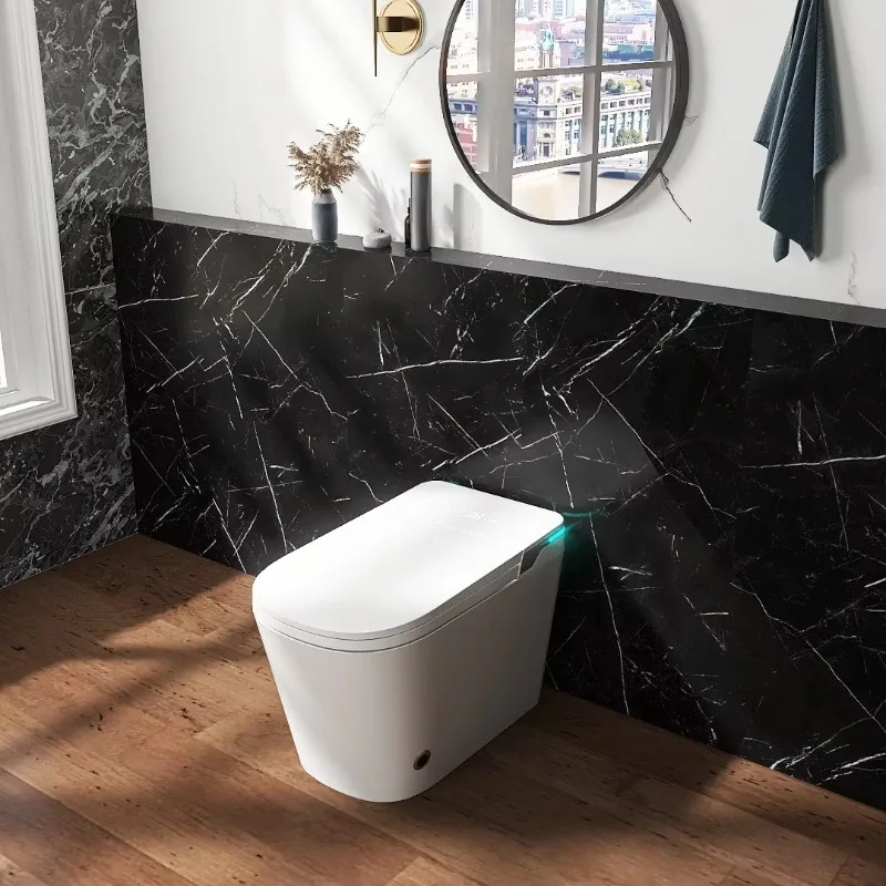 High-quality Multi-functional Automatic Adjustment Electric Sensor Elongated Intelligent Toilet Heated Seat Remote S-Trap
