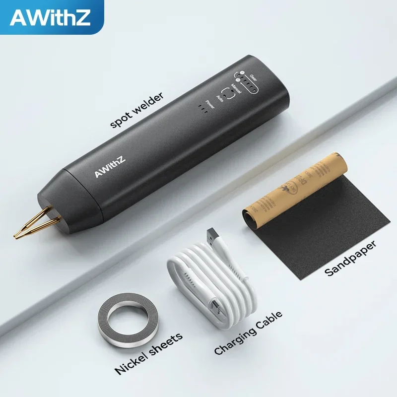 In stock Awithz Portable Handheld Battery Spot Welder 11 Gear Adjustable for 18650  Welding Iron Stainless Steel with 2M Nickel view 3