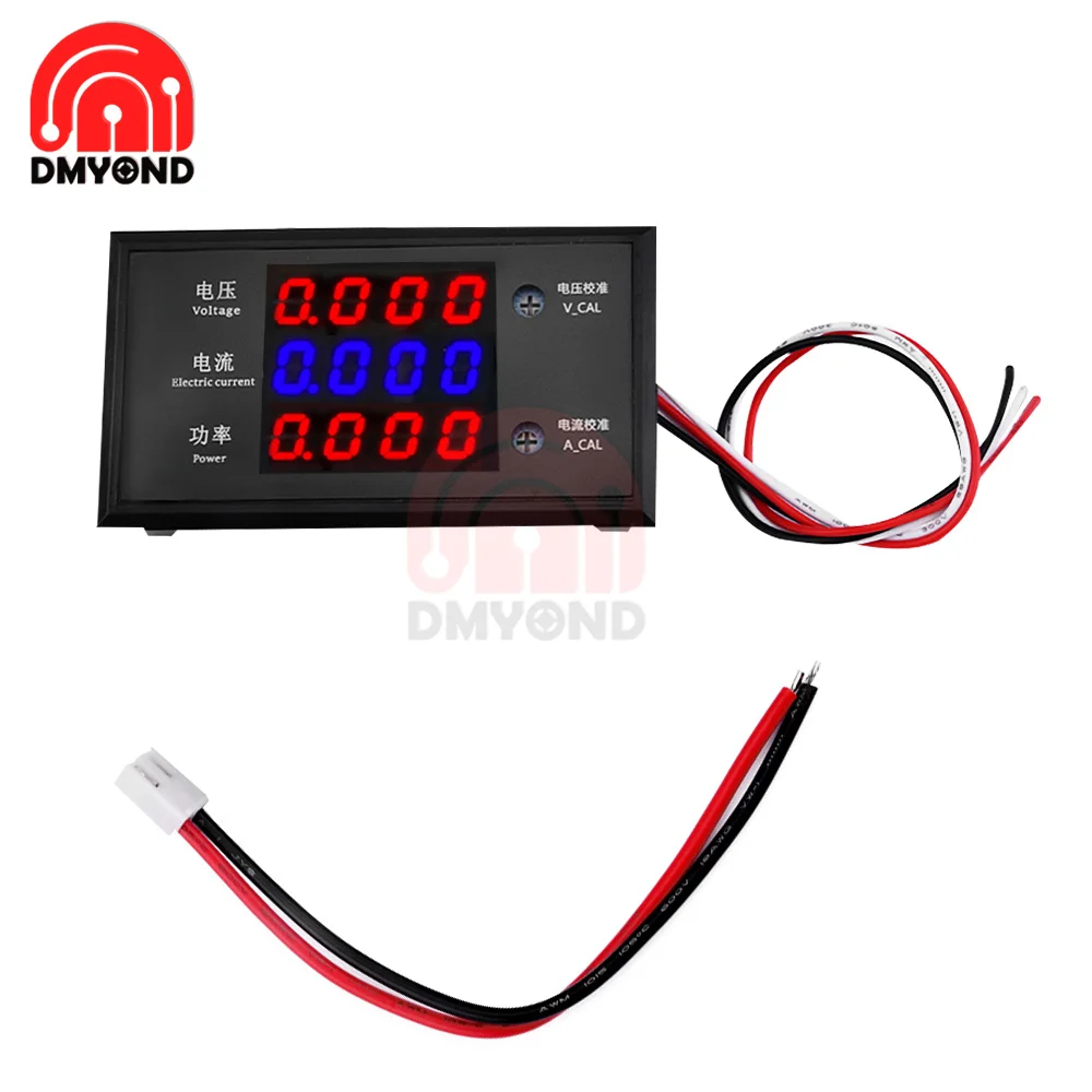 5000W DC8-12V 10A Voltmeter Ammeter 4 Bit Digital Display Voltage Current Power Meter 3 In 1 Volt Detector Tester Monitor Panel