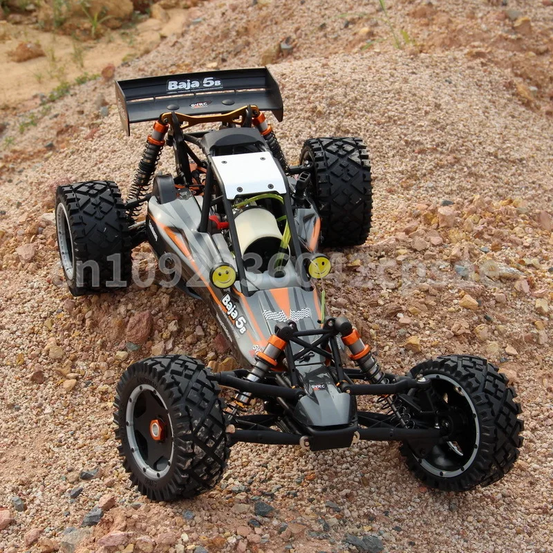 Big Boys Gift Gunmetal Main Chassis Baja 5b RTR 1/5th scale 2WD Buggy with Fuelie 30.5cc Engine and Heavy Beadlocks