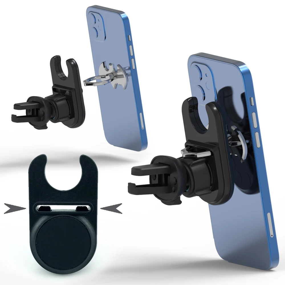 Magnetic Car Phone Holder, Universal Air Vent Magnet Mount, 360° Rotation Hands Free GPS Stand for iPhone Samsung Smartphones - view 3