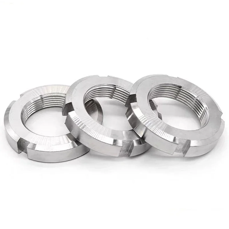 304 Stainless Steel GUK Check Round Nut GB812 Slotted Round Nut Bearing Locking Standard/fine Thread M10 To 200