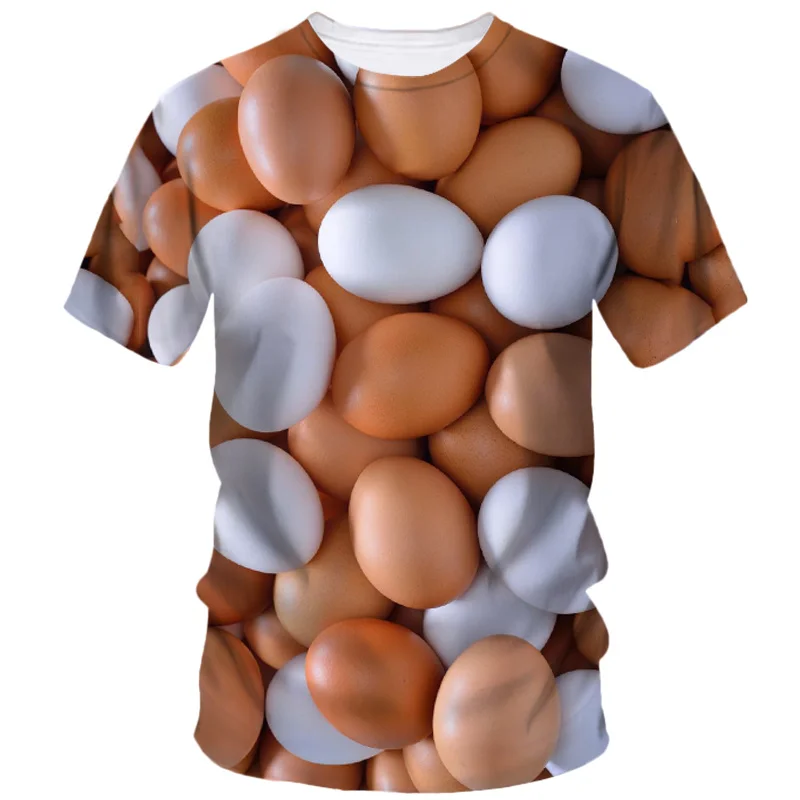 Creative Funny Egg 3d Printed T Shirt Men Summer Short Sleeve Harajuku Casual Loose T-Shirt Fashion Street Comfort Tees Clothing