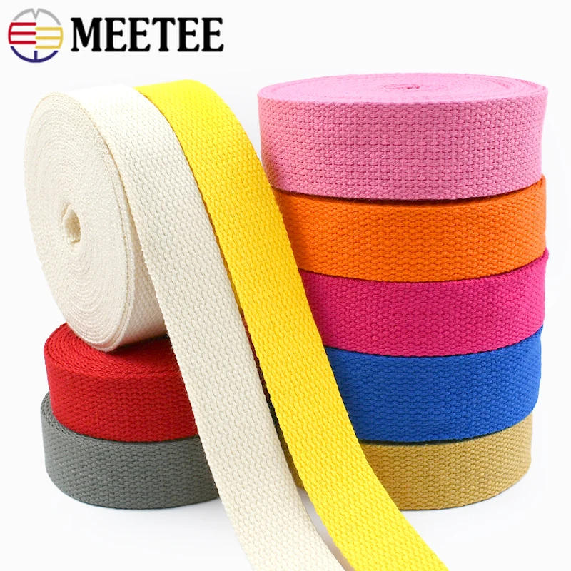 

4Meters 20/25/32/38/50mm Cotton Webbing Tapes for Bag Straps Safety Belt Dog Collar Ribbon Band DIY Backpack Sewing Accessories