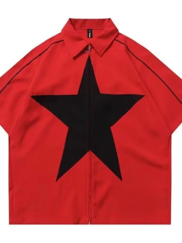 Jackets Men Baggy Geometric High Street Bomber Classic Stylish Versatile Students American Chic Zip Up Coats Aesthetic
