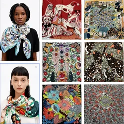 Foreign trade original single Spain new fashion beautiful printed beach shawl large square scarf